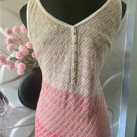 White House Black Market Geometric Coral Fade & Gold Metallic Tank Top Size XS - Picture 6 of 11